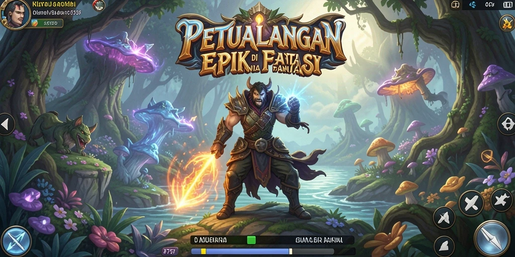 Tangkapan layar utama menampilkan pertarungan seru dalam game RPG 2757.