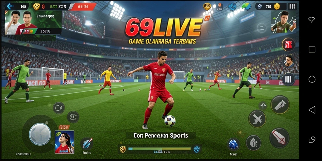Screenshot gameplay 69LIVE menampilkan aksi seru dalam olahraga.