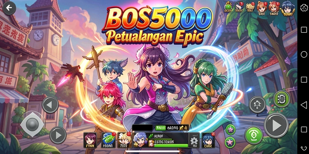 Screenshot gameplay dengan aksi seru dari karakter Anime.