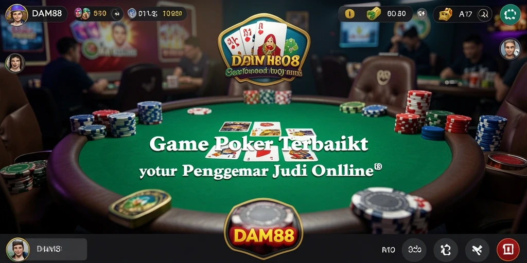 Tampilan screenshot utama DAM88 menampilkan aksi seru dalam permainan Poker.