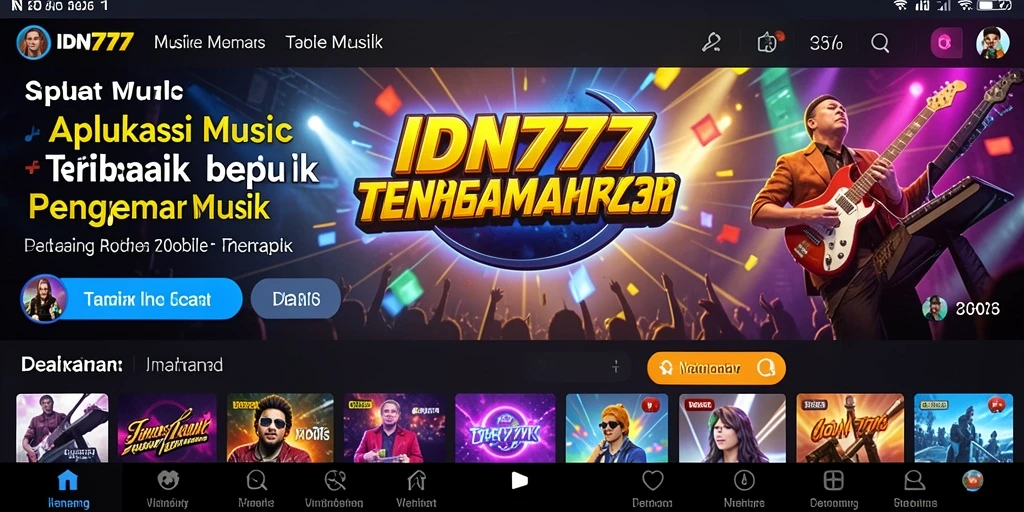 Tampilan gameplay IDN777 dengan berbagai fitur musik menarik.