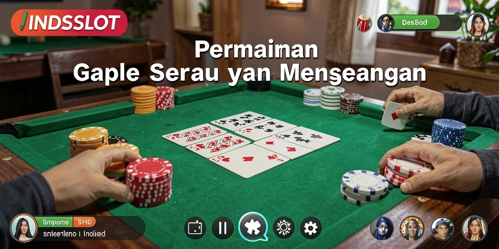 Tampilan screenshot gameplay Gaple yang mendebarkan dan interaktif.