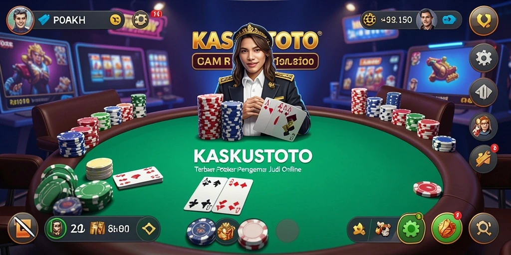 Screenshot KASKUSTOTO menampilkan gameplay poker yang menarik dan interaktif.