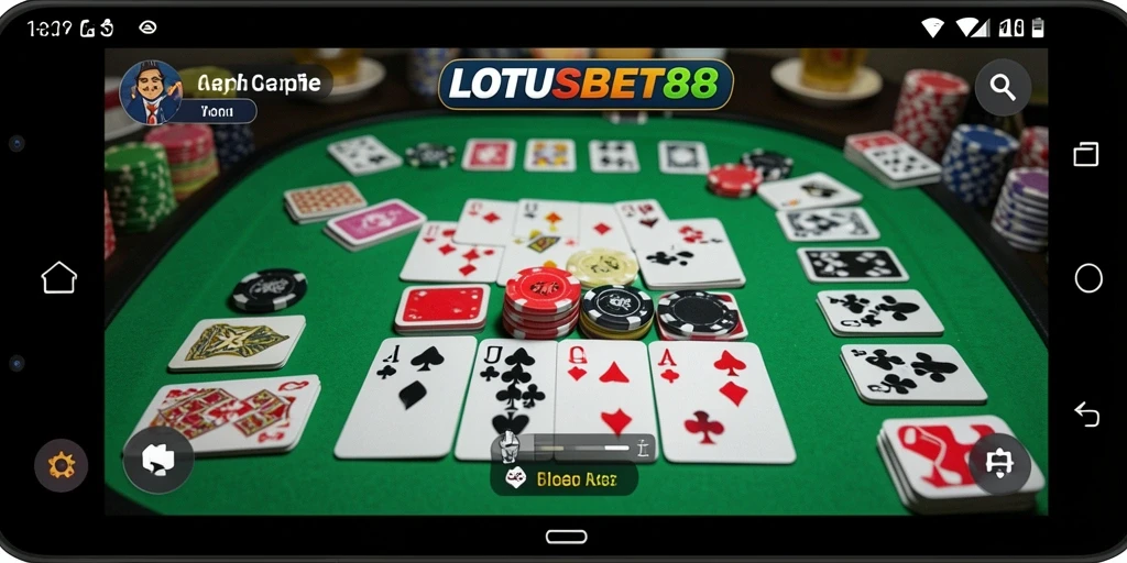 Screenshot LOTUSBET88 menampilkan serunya gameplay Gaple bersama teman.