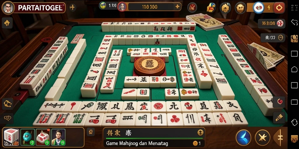 Tampilan gameplay seru dari PARTAITOGEL, permainan Mahjong yang menarik.