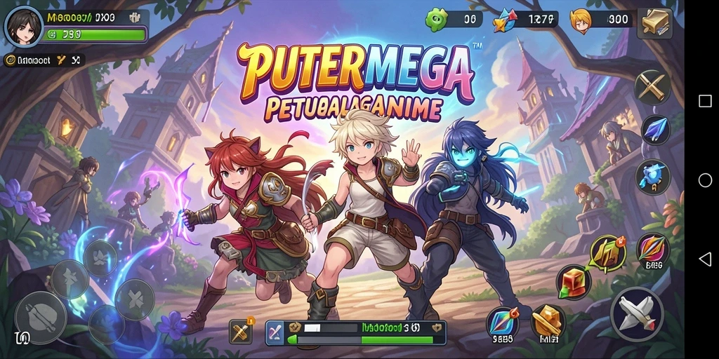 Tampilan seru gameplay PUTERMEGA dengan karakter anime yang mengagumkan.