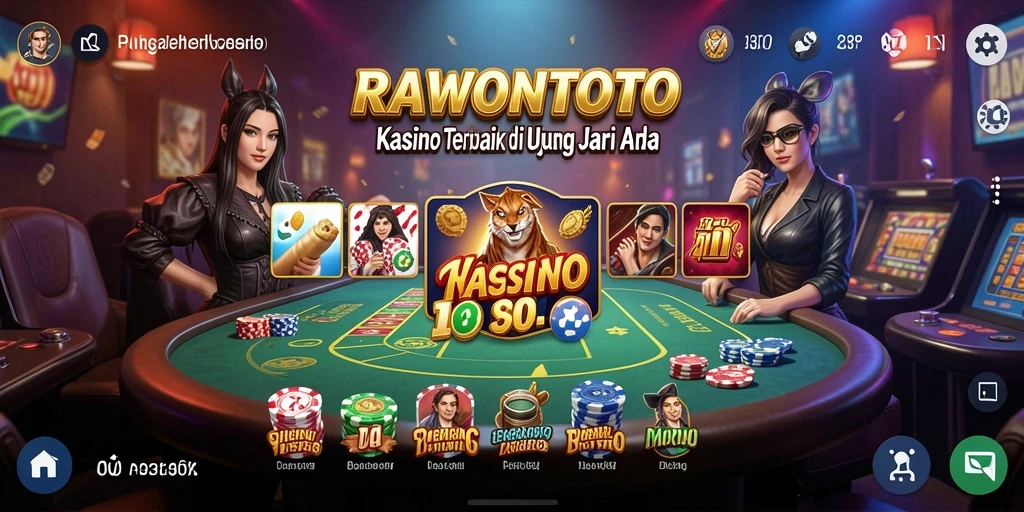 Tampilan permainan kasino yang memukau dan realistis di RAWONTOTO.