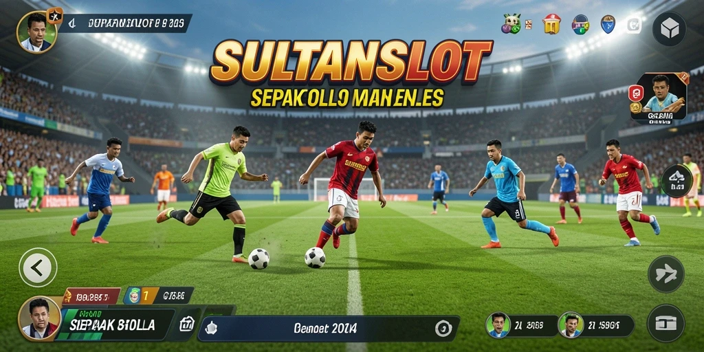 Tampilan gameplay menarik dari SULTANSLOT dengan aksi sepak bola yang mendebarkan.