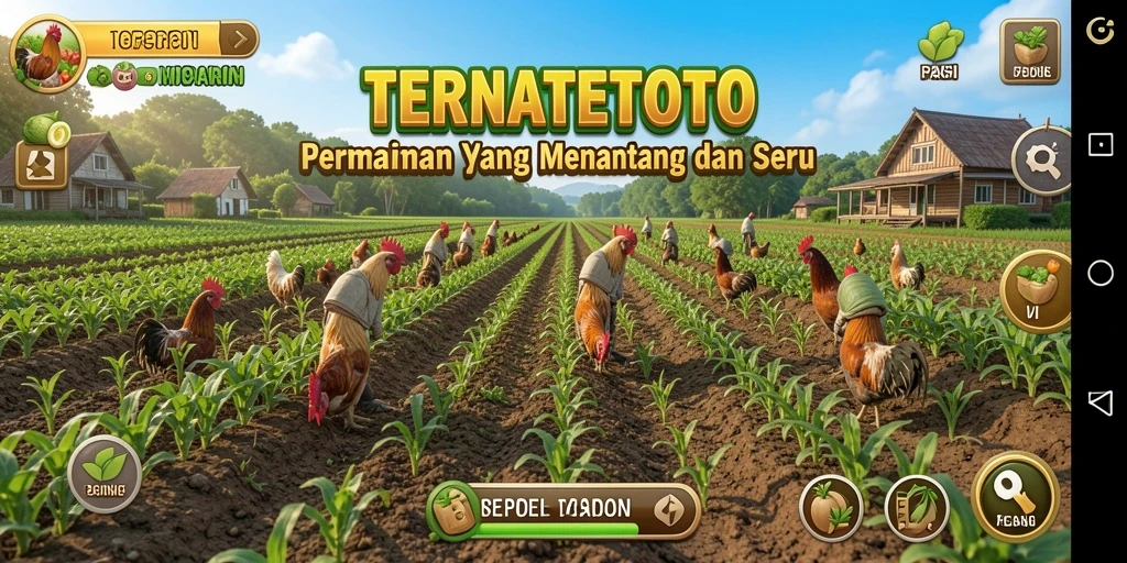 Tangkapan layar TERNATETOTO menunjukkan pemandangan ladang yang subur dengan aktivitas pertanian yang dinamis.